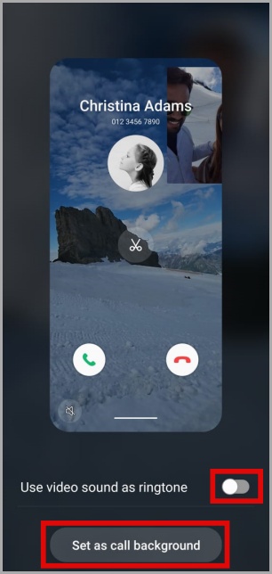 Fondo personalizado para el contacto en el teléfono Samsung