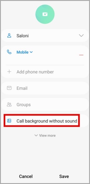 Llame a los antecedentes para contactar en el teléfono Samsung Galaxy