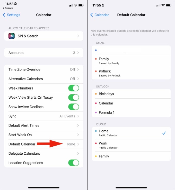 Cambiar calendario predeterminado Configuración del calendario iOS