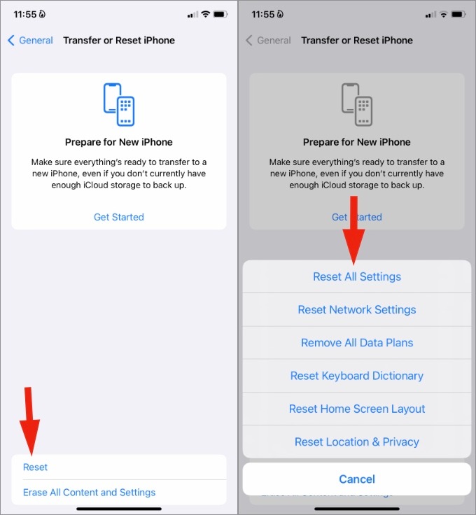Restablecer todas las configuraciones Configuración del calendario de iOS