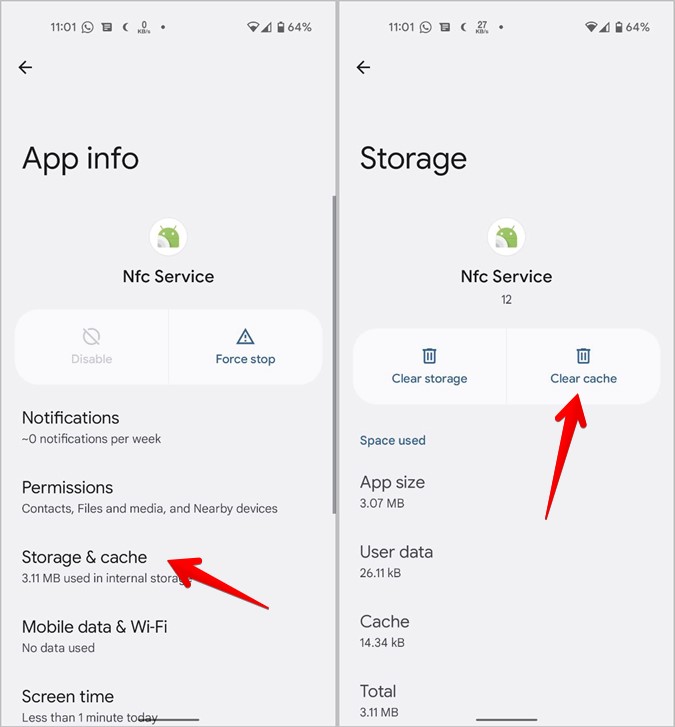 Configuración de Android NFC Clare caché