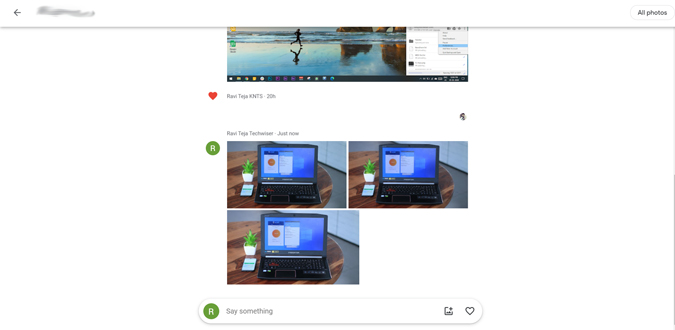 Imagen que muestra fotos en el mensaje de la foto de Google