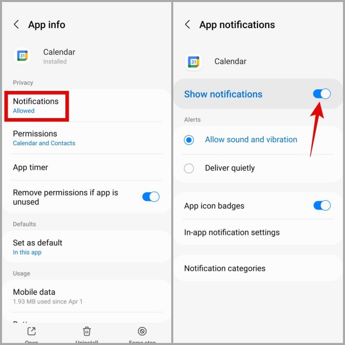 Mostrar notificaciones para el calendario de Google en Android