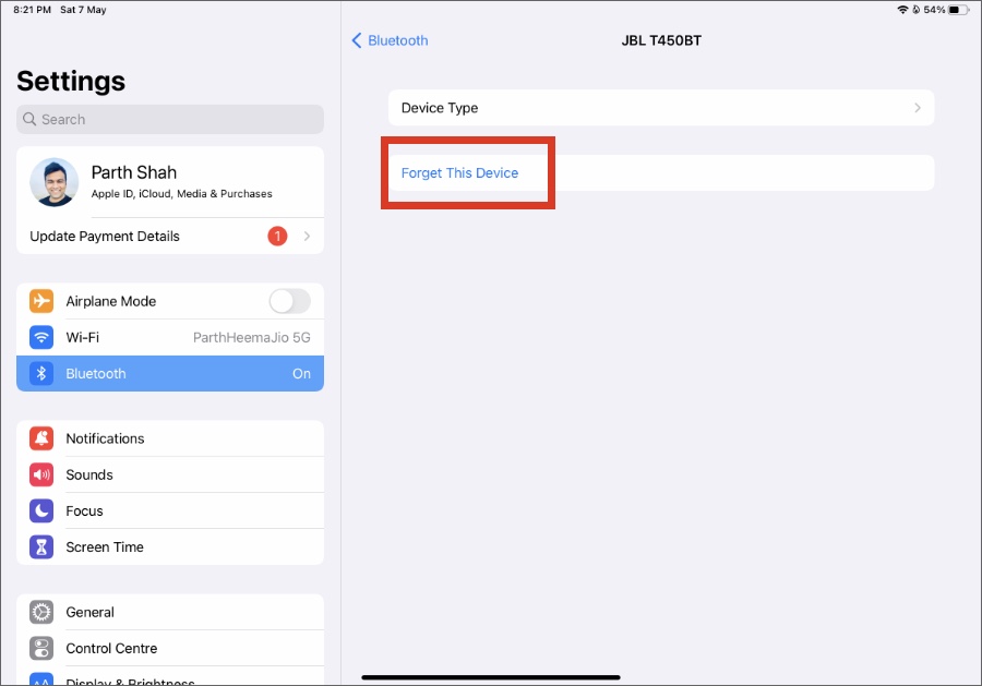 Olvídese del dispositivo en el iPad