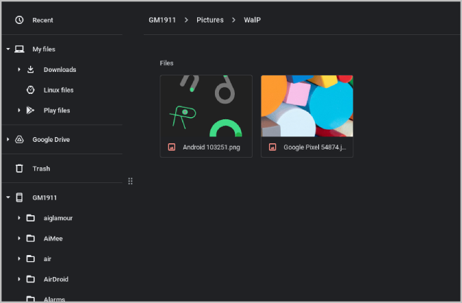 Compartir archivos de Android a Chromeos con USB