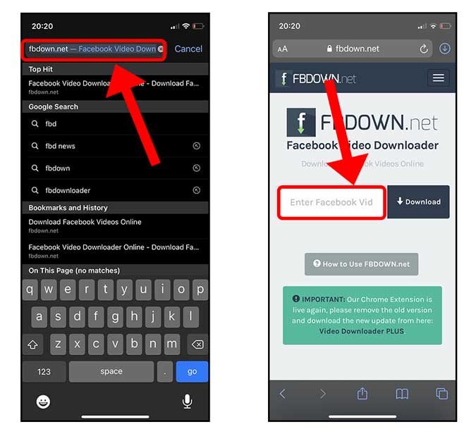 Abra fbdown.net