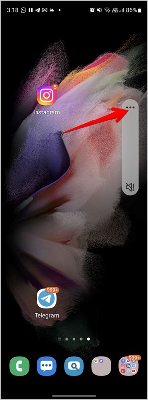 Slider de volumen del teléfono Samsung Galaxy