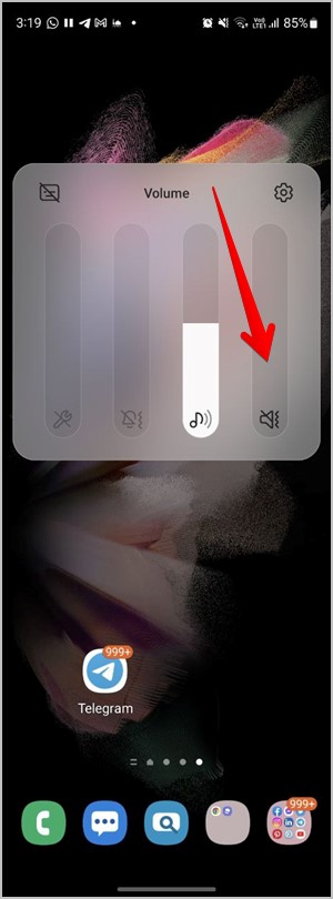 Samsung Galaxy Phone Volume Slider