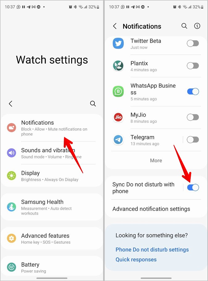 Samsung Galaxy Watch Sync no molestar