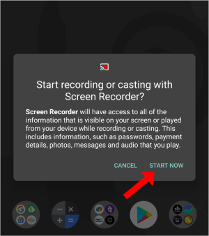 Iniciar grabación de pantalla en Android