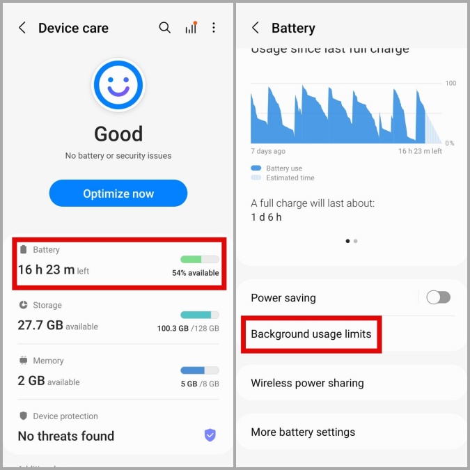 Uso de la batería en el teléfono Android
