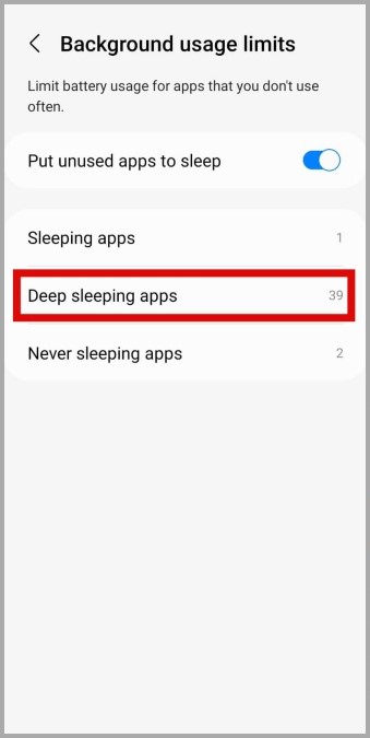 Aplicaciones de sueño profundo en el teléfono Samsung