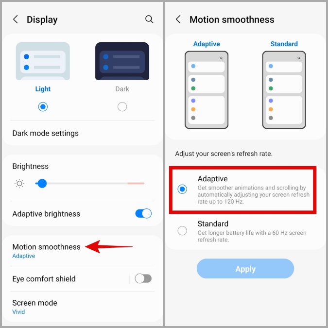 Aumentar la tasa de actualización en el teléfono Android
