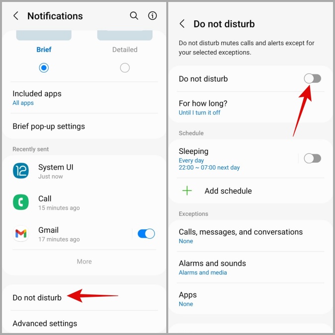 Habilitar no molestar en el teléfono Android
