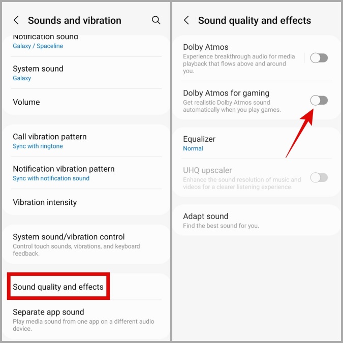 Habilite Dolby Atmos para juegos en el teléfono Samsung