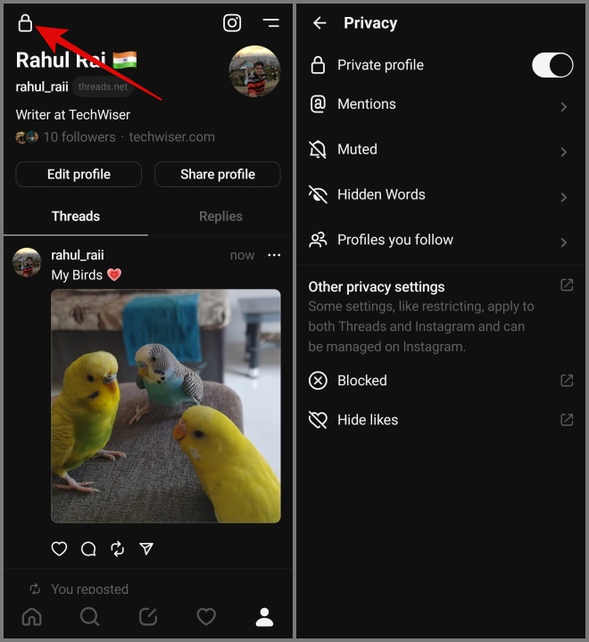 Bloquear icono en los hilos