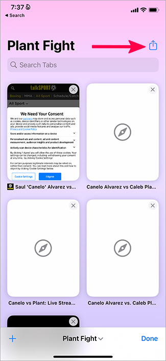 Share Tab Groups Safari