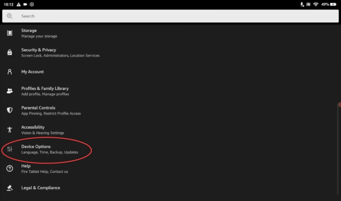 Opciones de dispositivos de tableta de Amazon Fire