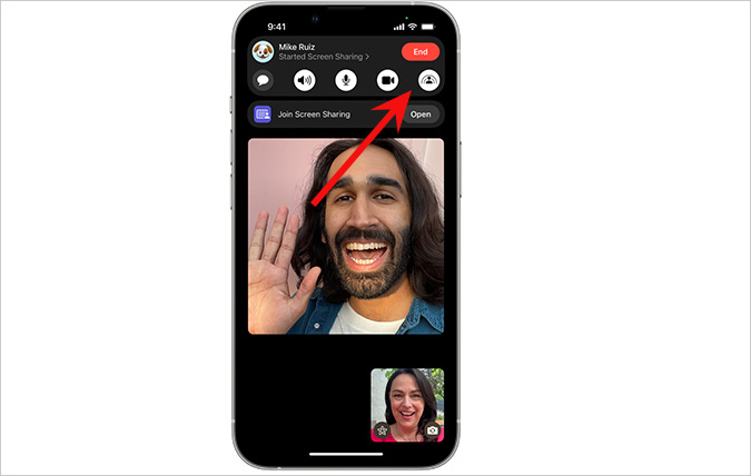 Compartir pantalla en iPhone en FaceTime