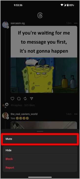 Post de silenciamiento en hilos