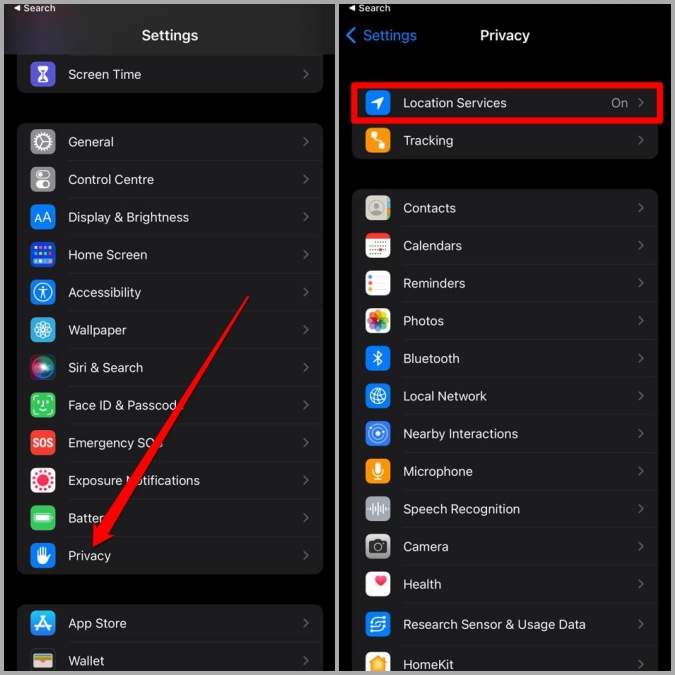 Configuración de ubicación en iPhone
