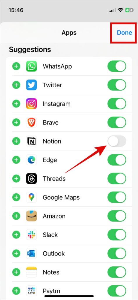 Agregar aplicaciones para compartir la hoja en iPhone