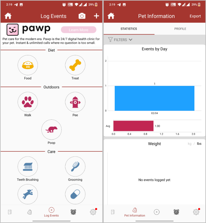 Aplicación de programación de cachorros de doglog