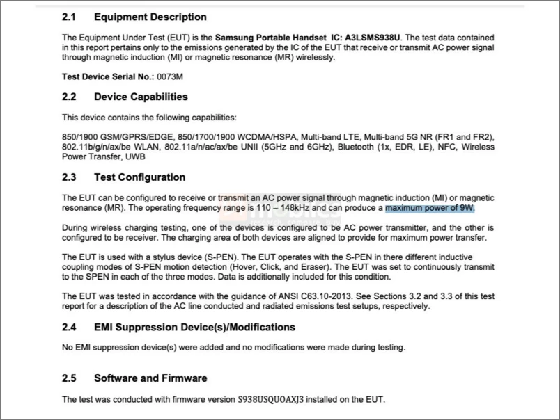 Listado de certificación Galaxy S25 FCC