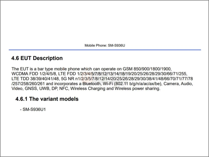 Listado de certificación Galaxy S25 FCC