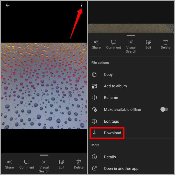 Descargar foto de la aplicación OneDrive