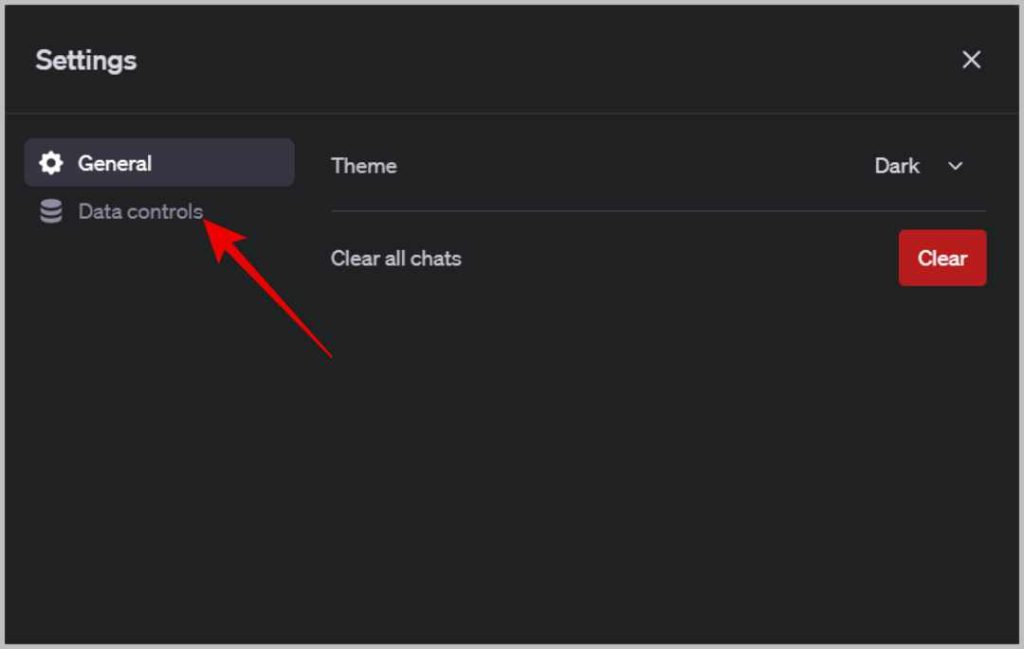 Controles de datos en la configuración de chatgpt