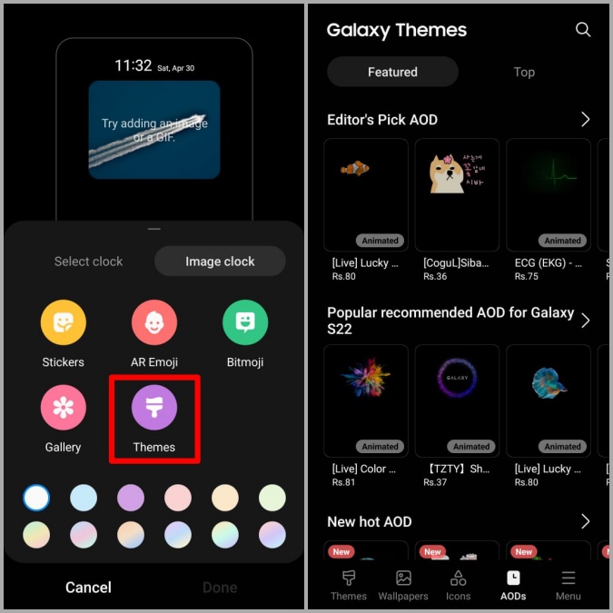 Temas de Samsung AOD