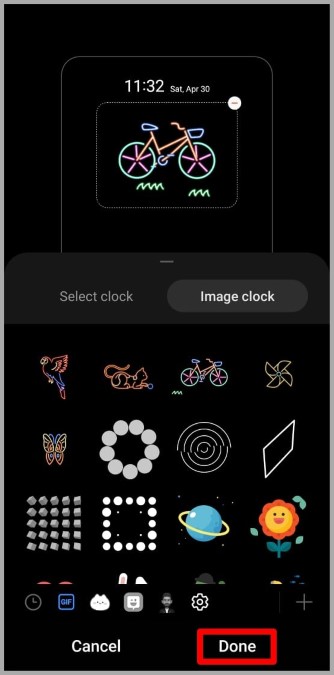 Establecer el reloj AOD de imagen en el teléfono Samsung