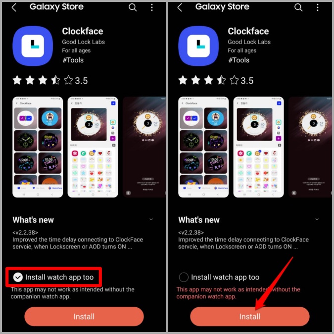 Instale el módulo Clockface en el teléfono Samsung