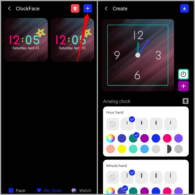 Crear cara de reloj para la pantalla de bloqueo o AOD en el teléfono Samsung
