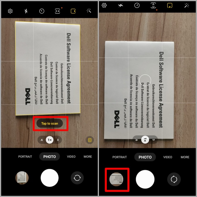 Escanear documentos en el teléfono Samsung