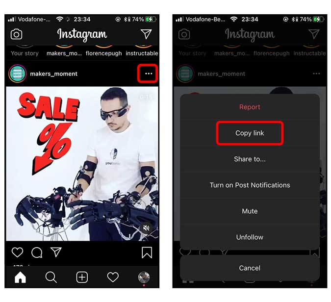Copie el enlace a la publicación que desea descargar