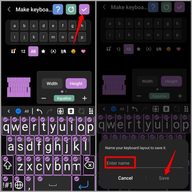 Guardar el diseño personalizado del teclado Samsung
