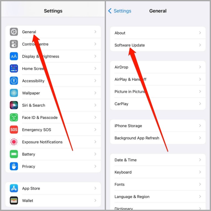 Actualización de software en iPhone