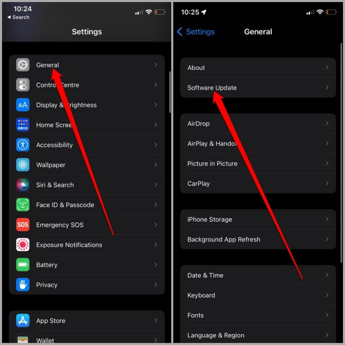 Actualización de software en iPhone