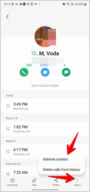 Lista de llamadas recientes de Samsung Desbloque