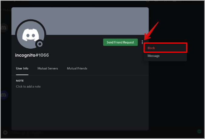 Bloquear a los usuarios en Discord