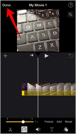 Cambiar la velocidad de video iMovie hecha