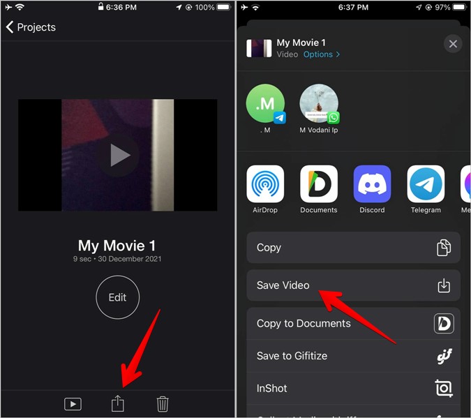 Cambiar la velocidad de video iMovie Guardar