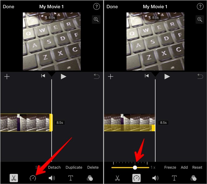 Cambiar la velocidad de video Ajuste de iMovie