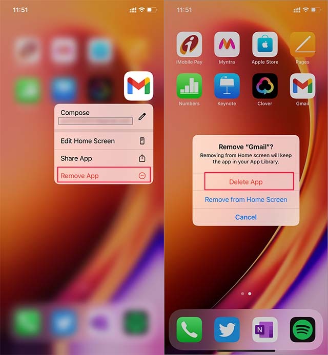 Eliminar gmail en iPhone
