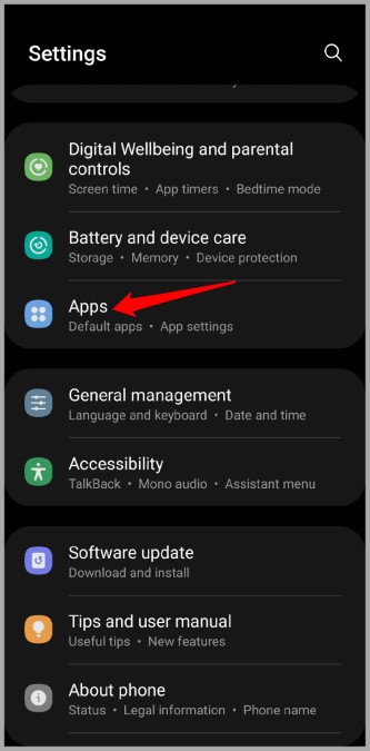 Configuración de aplicaciones en el teléfono Samsung Galaxy