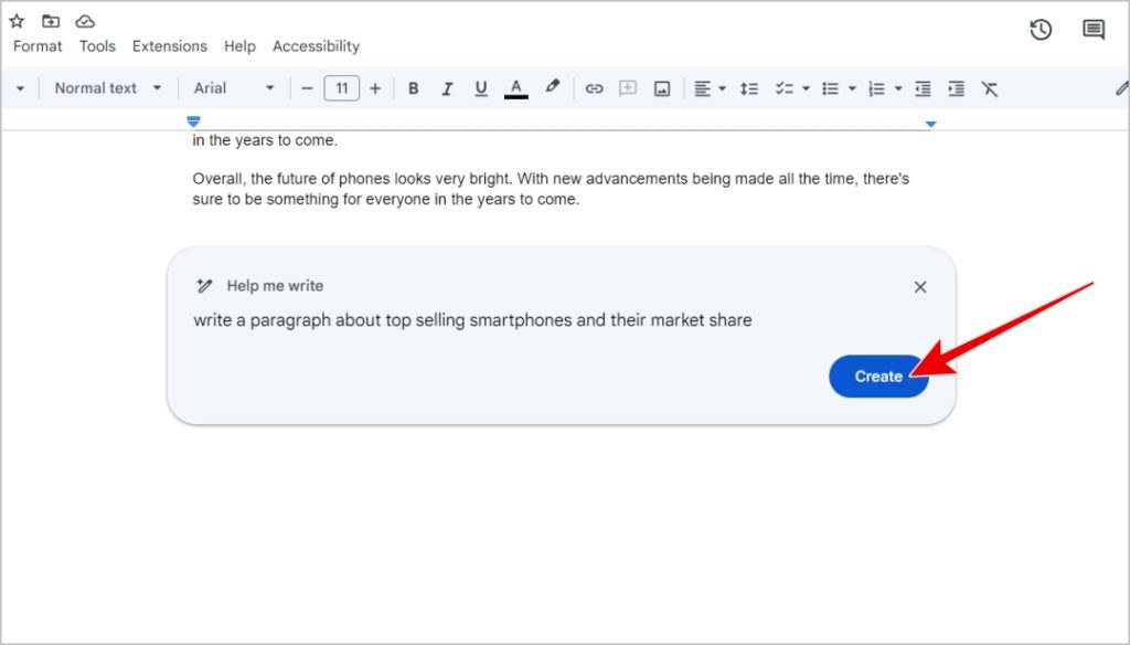 Crea Ayud Me escribe artículo en Google Docs