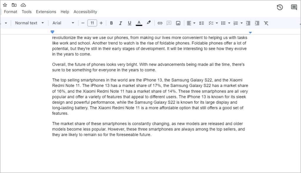 Editar ayúdame a escribir contenido en Google Docs