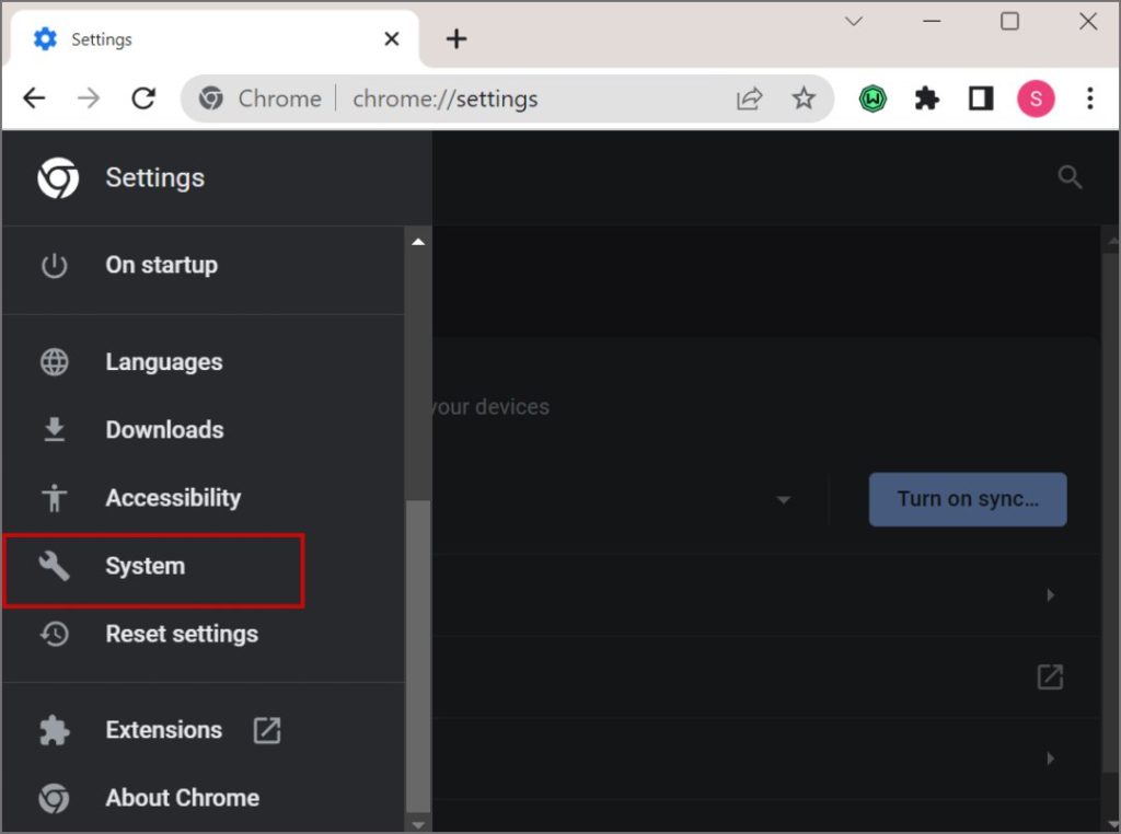 Configuración del sistema Chrome